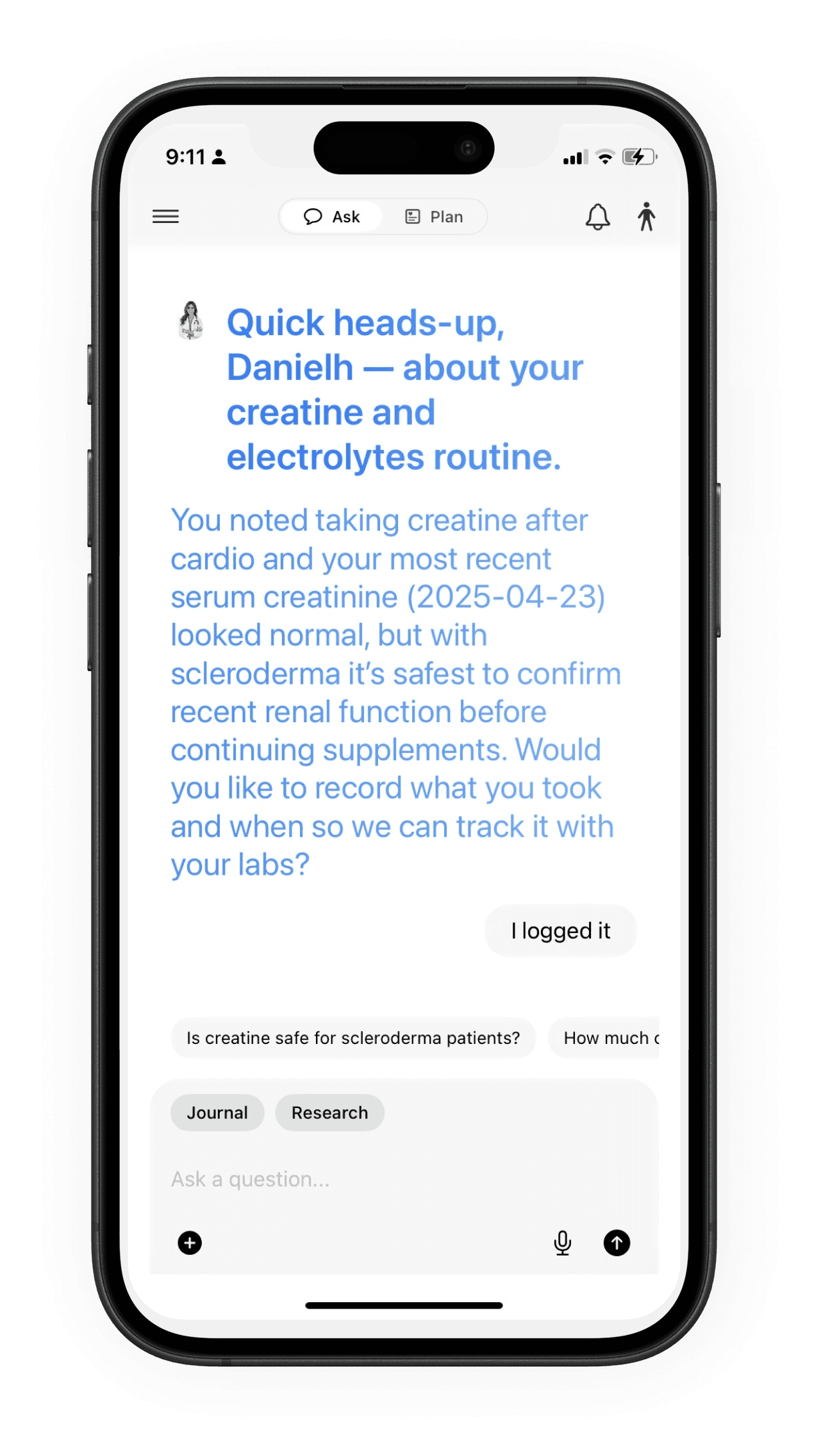 Ask me anything about your health